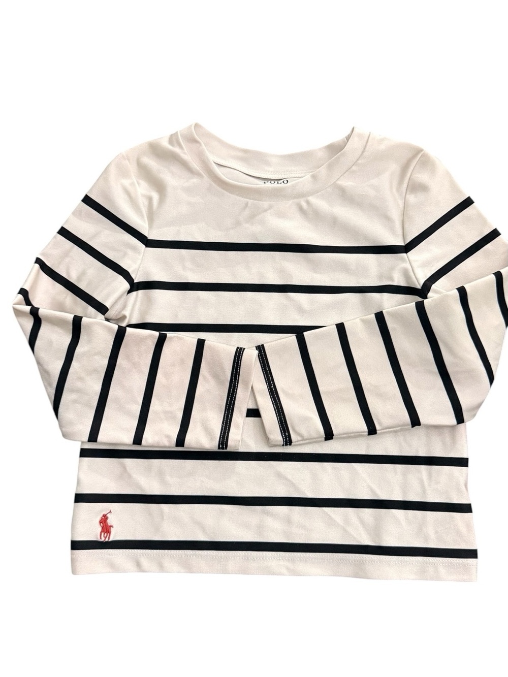 Polo by Ralph Lauren White and Navy Striped Long-Sleeve Rashguard